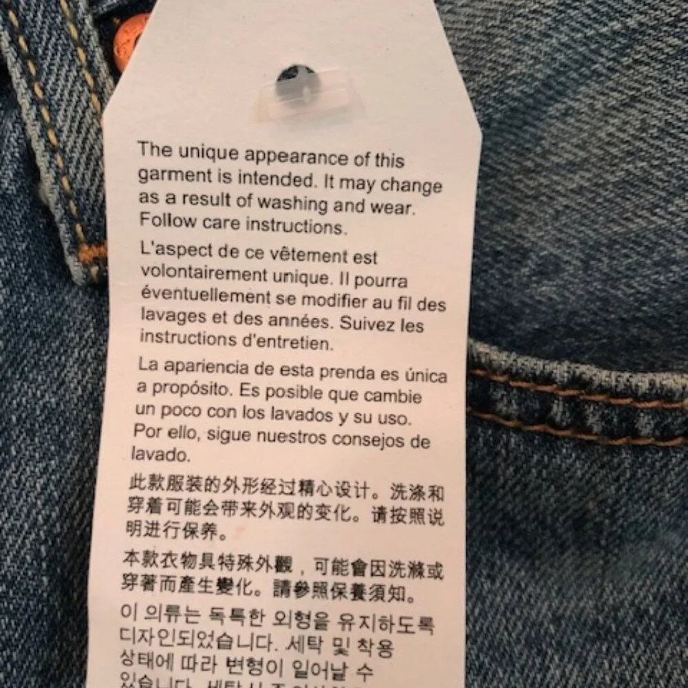 NWT Levi's 501 CT Denim Jeans Waist 24" Inseam 32" Cropped - Picture 15 of 15